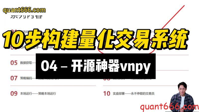 10步构建量化交易系统 – 04 – 开源神器vnpy(视频版)-野生量化员